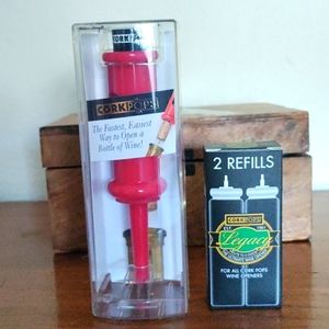 Cork pops wine opener with two refills